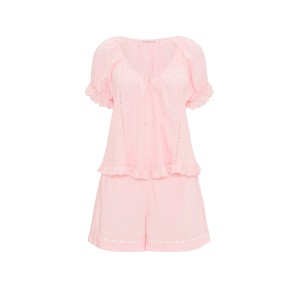 Пижама Cotton Dream Puff-Sleeve Short Pajama Set Angel Pink