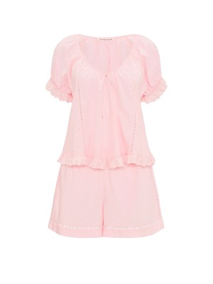 Пижама Cotton Dream Puff-Sleeve Short Pajama Set Angel Pink