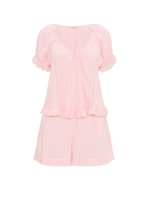 Пижама Cotton Dream Puff-Sleeve Short Pajama Set Angel Pink