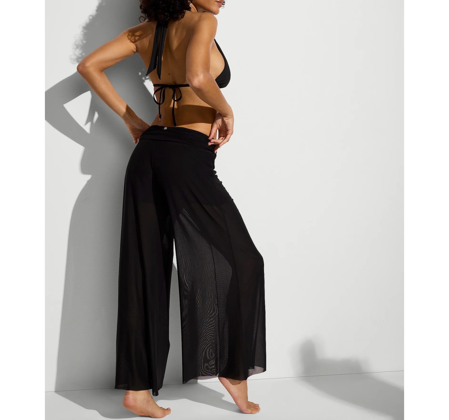 Комплект топ+штаны Beachwear Mesh Cowl-Neck Halter Top Foldover Pants Set  купить оригинал в Киеве, цена в Украине — SecretAngeL❤️