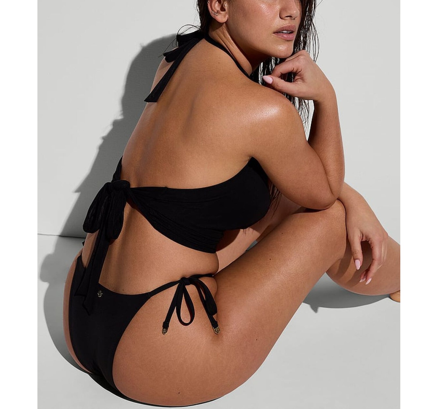 Комплект топ+штаны Beachwear Mesh Cowl-Neck Halter Top Foldover Pants Set  купить оригинал в Киеве, цена в Украине — SecretAngeL❤️
