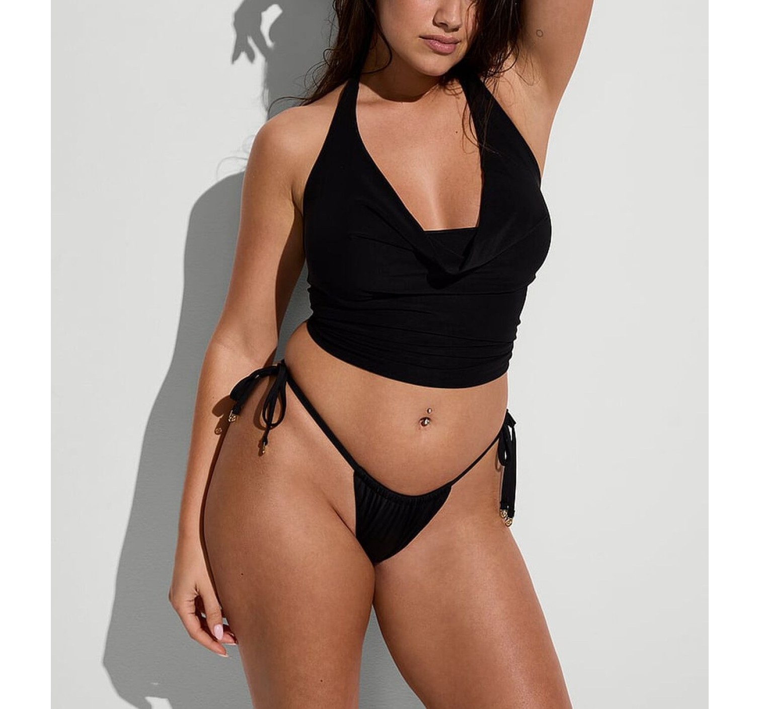 Комплект топ+штаны Beachwear Mesh Cowl-Neck Halter Top Foldover Pants Set  купить оригинал в Киеве, цена в Украине — SecretAngeL❤️