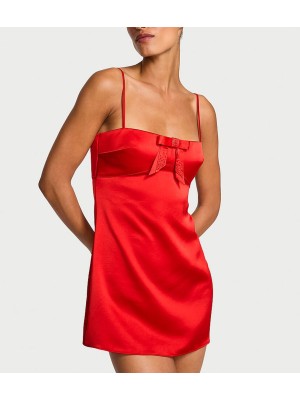 Пенюар Twinkle Bow Satin Mini Slip Dress