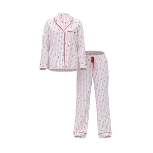 Піжама Cotton Flannel Long Pajama Set Coconut White Skiers