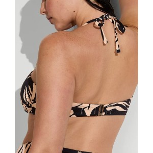 Купальник Beach Hoops Bandeau Top Brazilian Bikini Bottom Black Palms