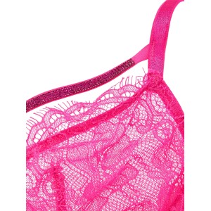 Комплект білизни Shine Strappy Unlined Lace Low-Cut Demi Bra Thong Set Hot Pink  купити недорого в Києві, ціна в Україні — SecretAngeL