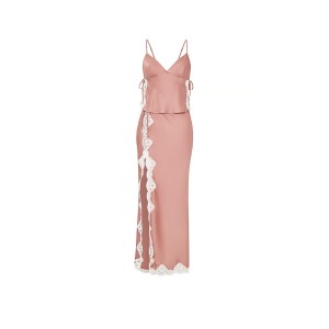 Пижама-костюм Satin Lace-Trim Cami & Maxi Skirt Set