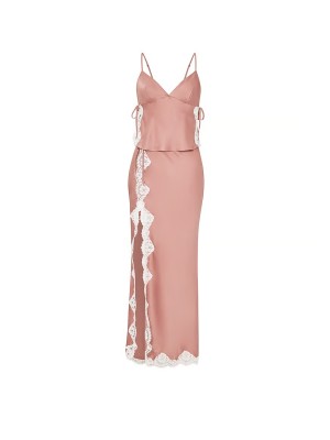 Пижама-костюм Satin Lace-Trim Cami & Maxi Skirt Set