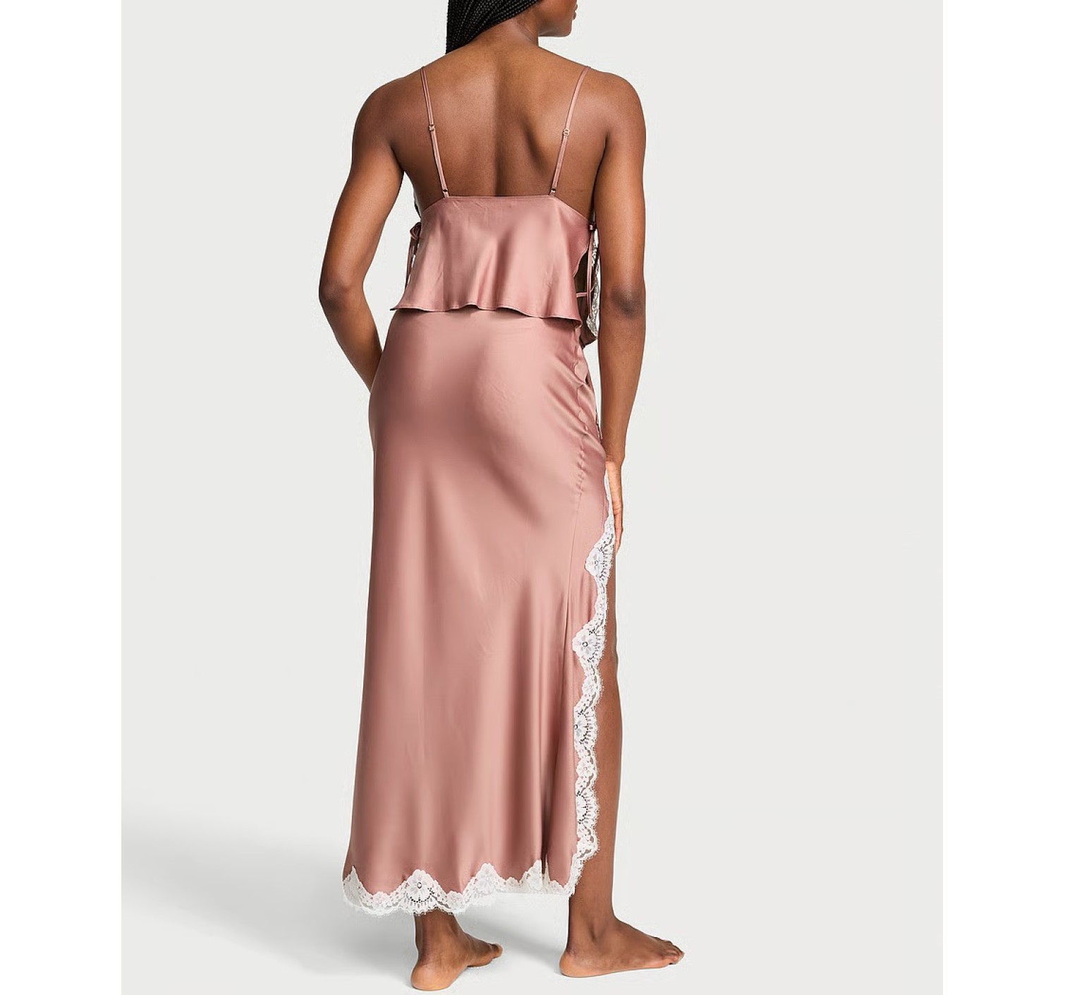 Пижама-костюм Satin Lace-Trim Cami & Maxi Skirt Set