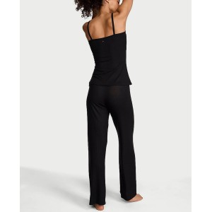 Пижама SoSoft Modal Wide-Rib Button-Front Cami & Pants Set Black