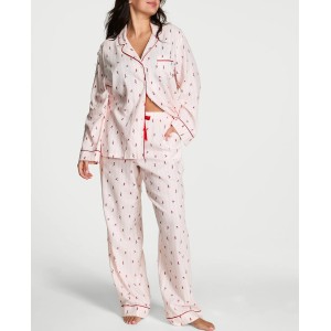Піжама Cotton Flannel Long Pajama Set Coconut White Skiers