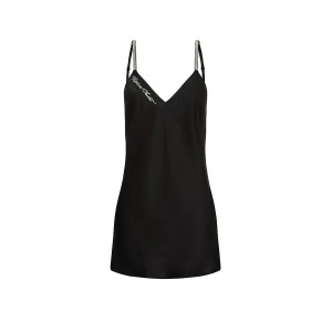 Пеньюар Victoria's Secret Shine Script Satin Mini Slip Dress Black
