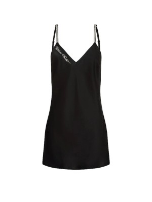 Пеньюар Victoria's Secret Shine Script Satin Mini Slip Dress Black