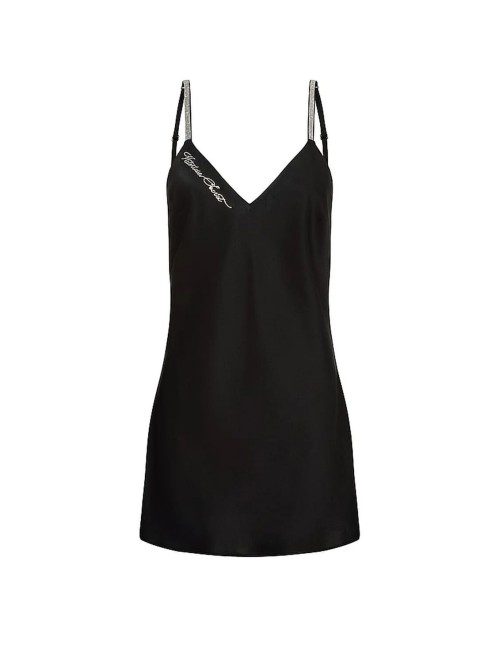 Пеньюар Victoria's Secret Shine Script Satin Mini Slip Dress Black