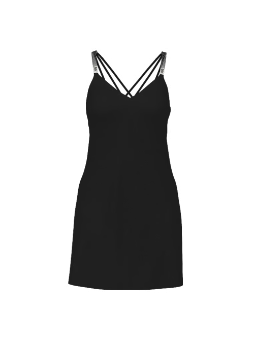 Пеньюар Victoria's Secret Scattered Shine Strap Satin Strappy-Back Slip Black