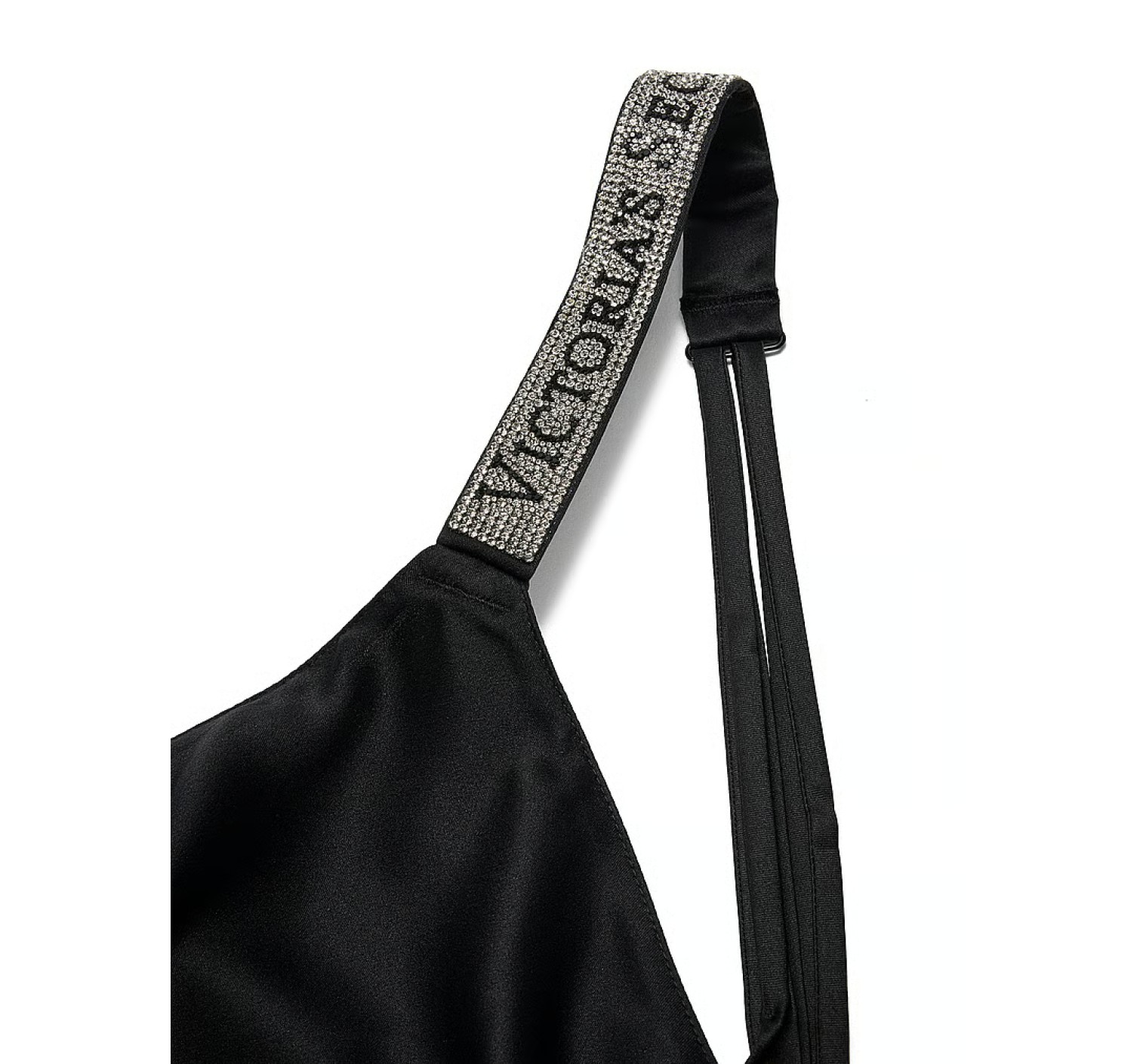 Пеньюар Victoria's Secret Scattered Shine Strap Satin Strappy-Back Slip Black