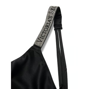 Пеньюар Victoria's Secret Scattered Shine Strap Satin Strappy-Back Slip Black