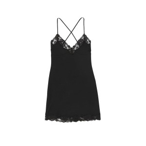 Пеньюар Victoria’s Secret Modal Slip Dress Black Lace