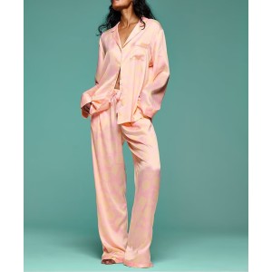 Пижама Satin Long Pyjamas Set Pretty Blossom Pink Lemons