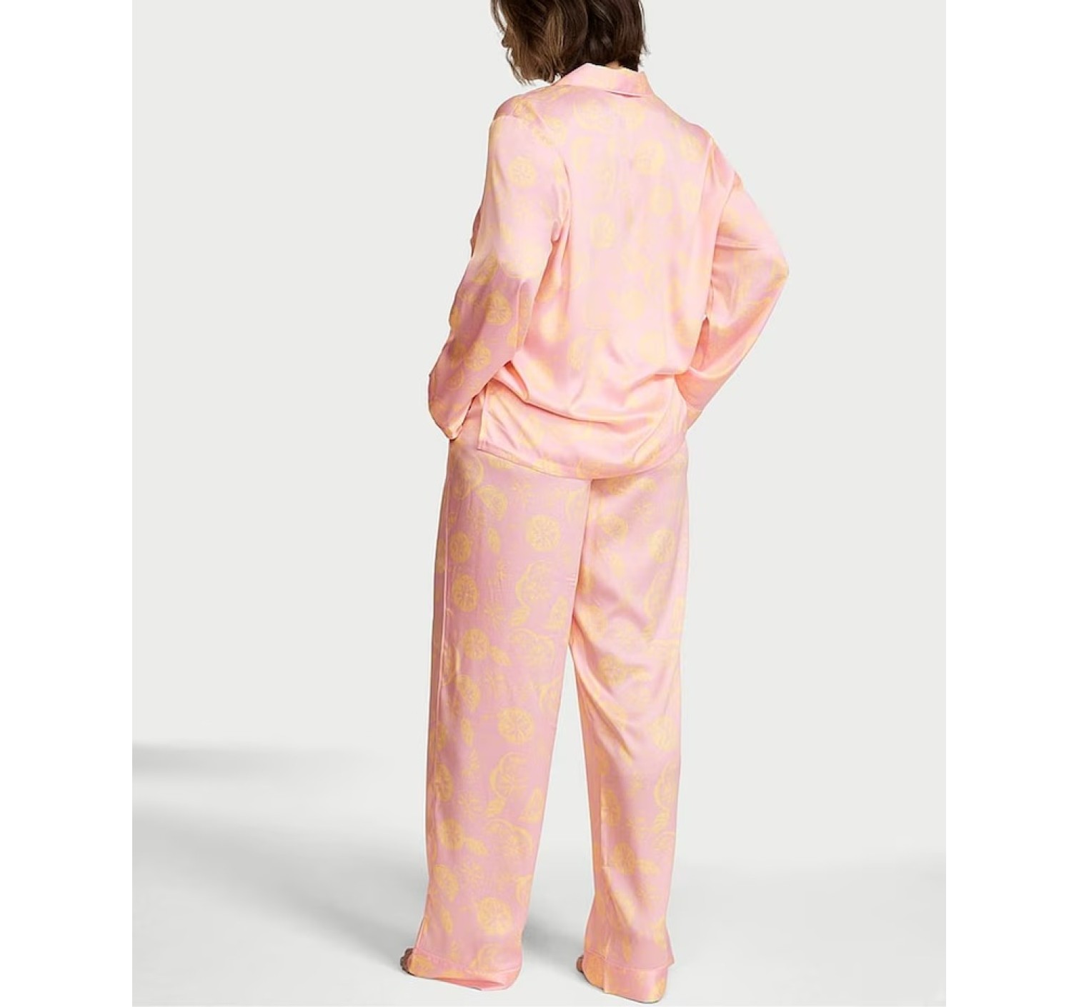 Пижама Satin Long Pyjamas Set Pretty Blossom Pink Lemons