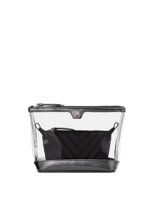 Косметичка 2‑Piece Makeup Bag Black Silver