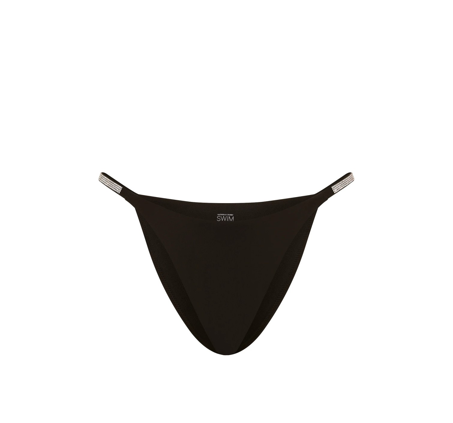 Купальник Very Sexy Shine Strap Script Push-Up Bikini Top Brazilian Bikini Bottom Black