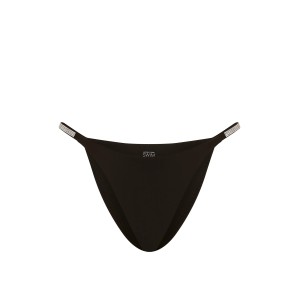 Купальник Very Sexy Shine Strap Script Push-Up Bikini Top Brazilian Bikini Bottom Black