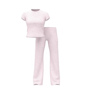 Пижама Pointelle Tee & Pajama Pant Set Heathered Pink Petal Shine PINK