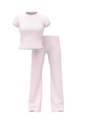 Пижама Pointelle Tee & Pajama Pant Set Heathered Pink Petal Shine PINK