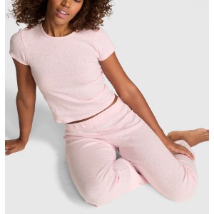 Пижама Pointelle Tee & Pajama Pant Set Heathered Pink Petal Shine PINK