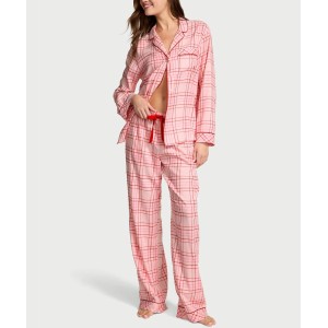Піжама Flannel Long Pajama Set Red Pink Plaid