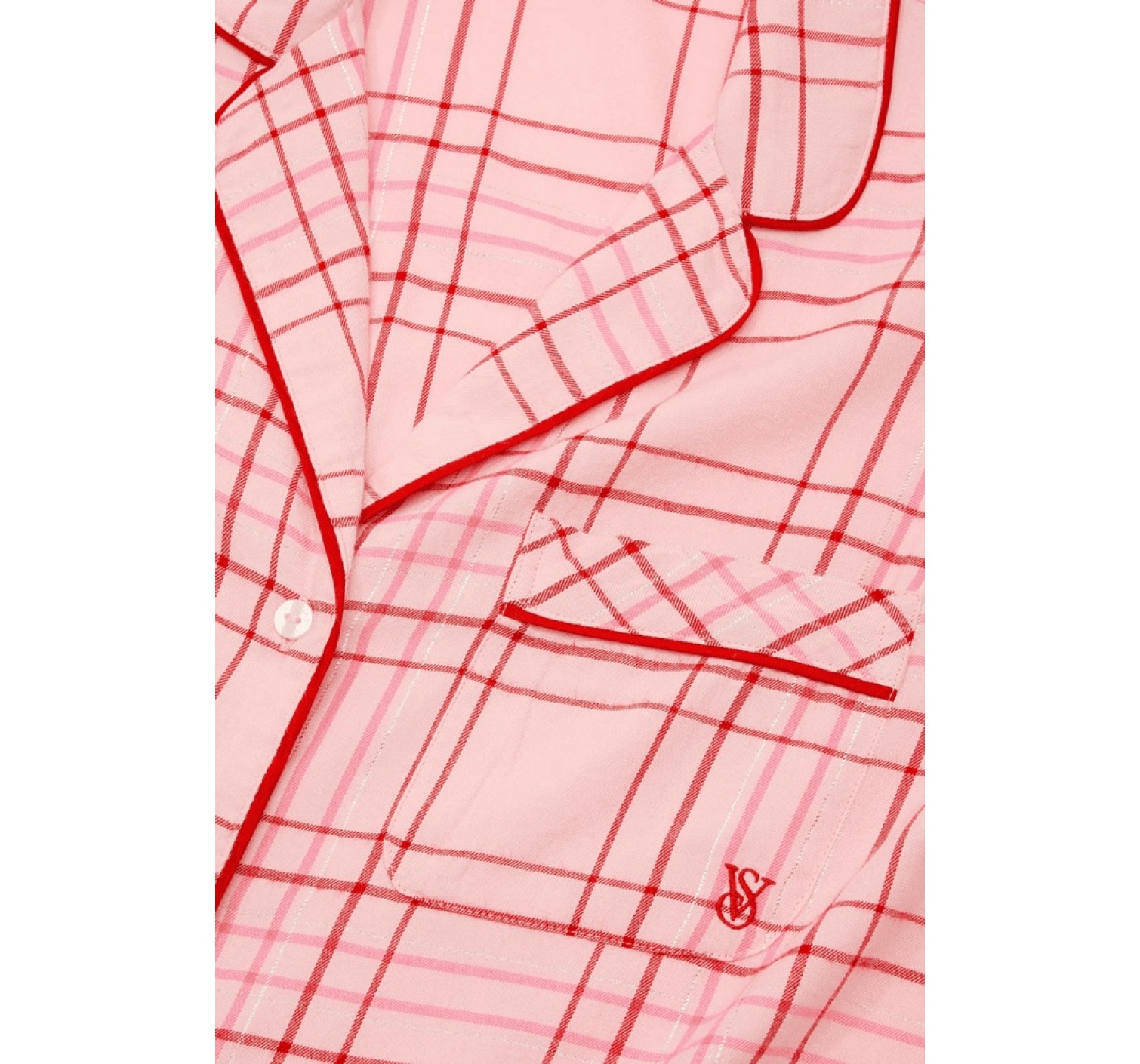 Піжама Flannel Long Pajama Set Red Pink Plaid