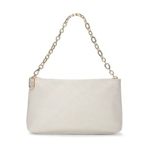 Сумка Large Woven Zip Clutch Bag Soft Ivory White