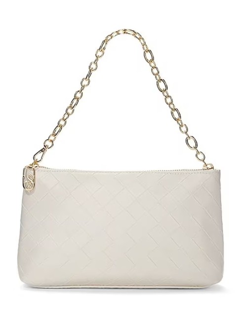Сумка Large Woven Zip Clutch Bag Soft Ivory White