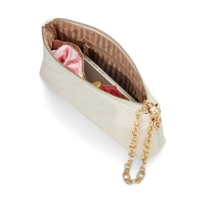 Сумка Large Woven Zip Clutch Bag Soft Ivory White