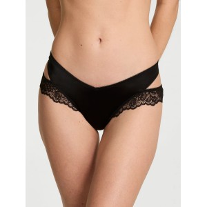 Трусики Rose Lace-Trim Cut-Out Thong Panty Black