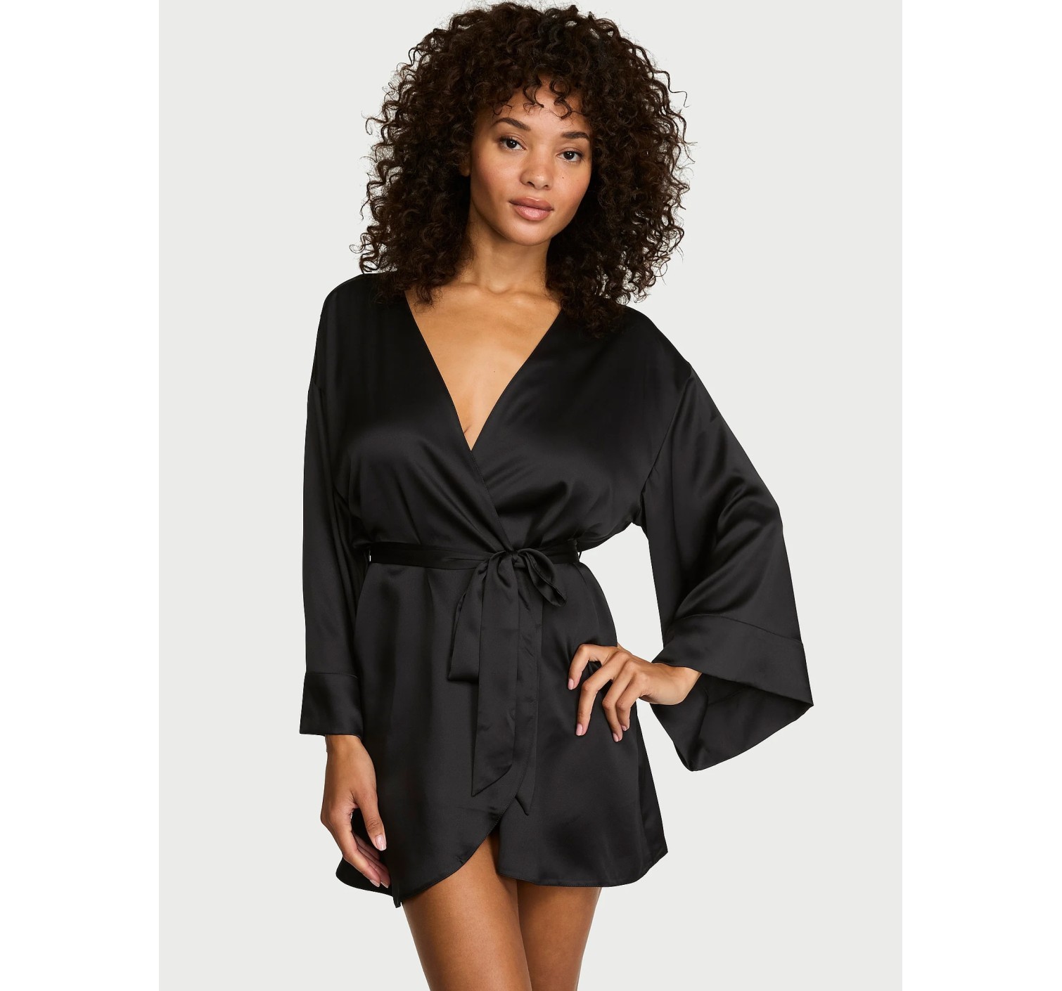 Халат Satin Short Robe Black