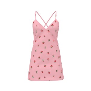 Пеньюар Satin Open-Back Slip Dress Petal Pink Floral