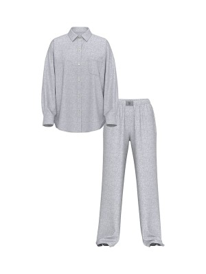 Пижама Modal-Cotton Long Pajama Set Medium Heather Grey