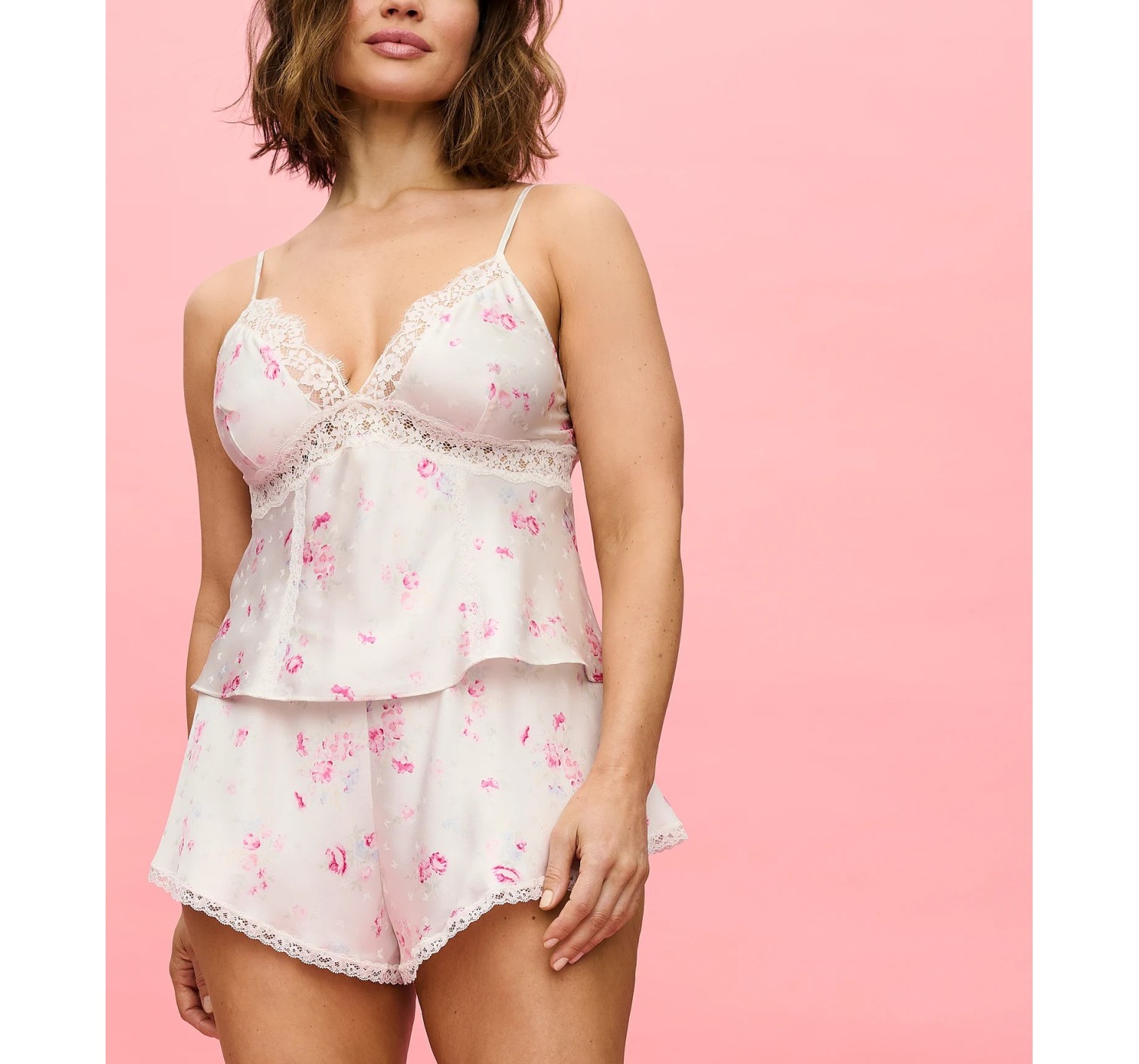 Піжама Jacquard Cami & Short Set Butterflies Pink Floral