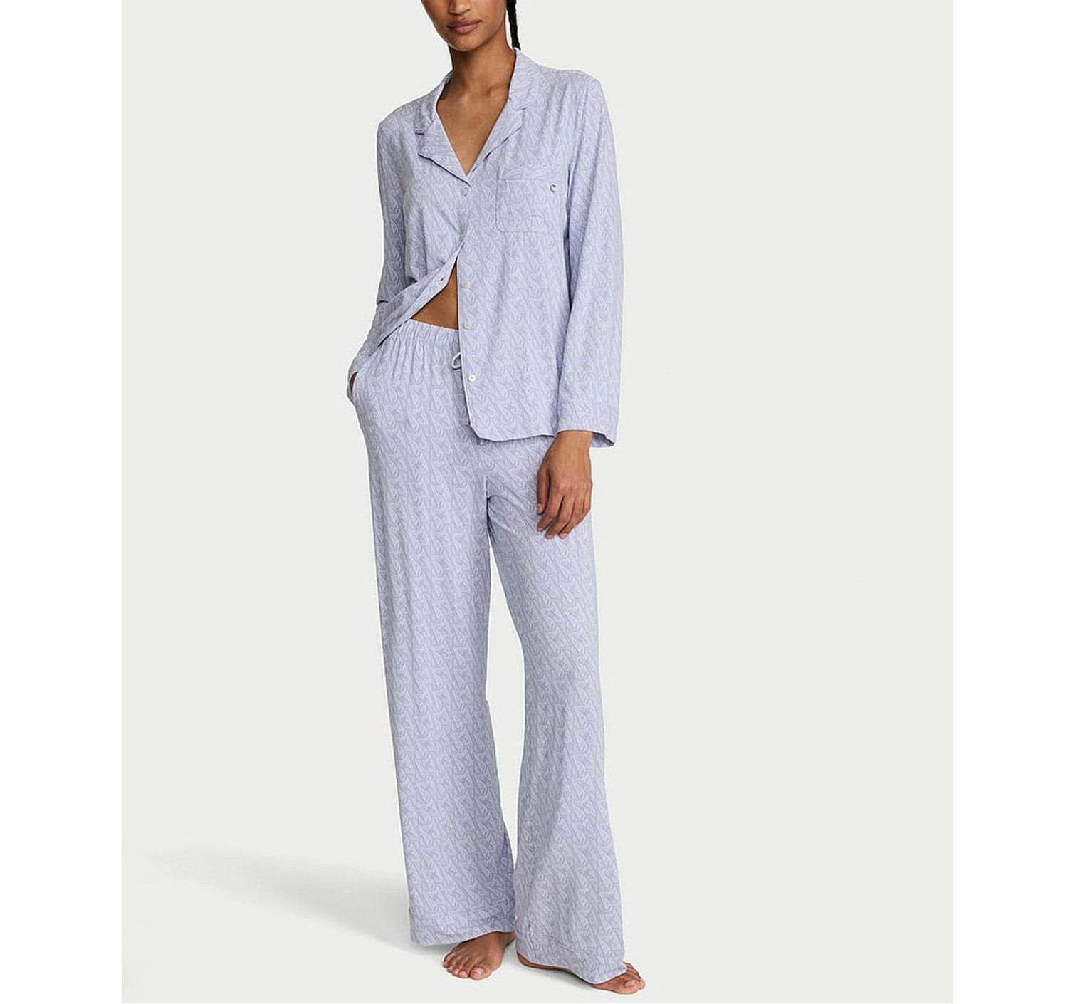 Пижама SoSoft Modal Long Pajama Set Icy Lavender Logos