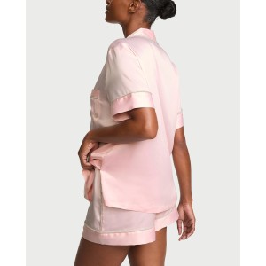 Пижама Signature Satin Shine Short Pajama Set Angel Pink
