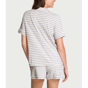 Пижама SoSoft Modal Short Pajama Set Heather Grey Stripe