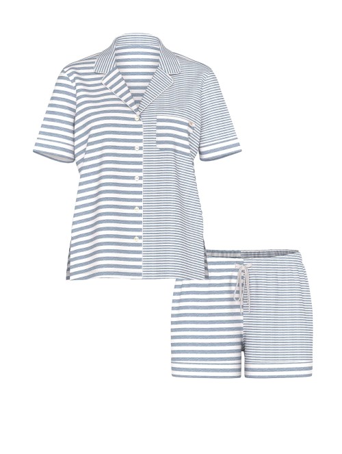 Пижама SoSoft Modal Short Pajama Set Heather Grey Stripe