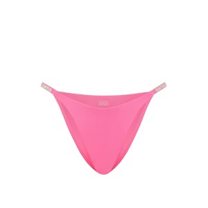 Купальник Very Sexy Shine Strap Script Push-Up Bikini Top Brazilian Bikini Bottom Bombshell Pink