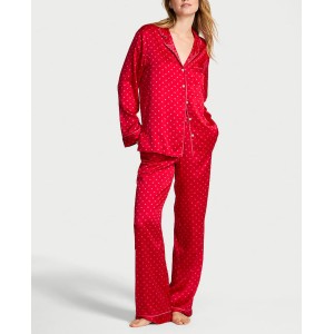 Пижама Glazed Satin Long Pajama Set Lipstick Dot