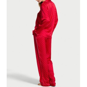 Пижама Glazed Satin Long Pajama Set Lipstick Dot