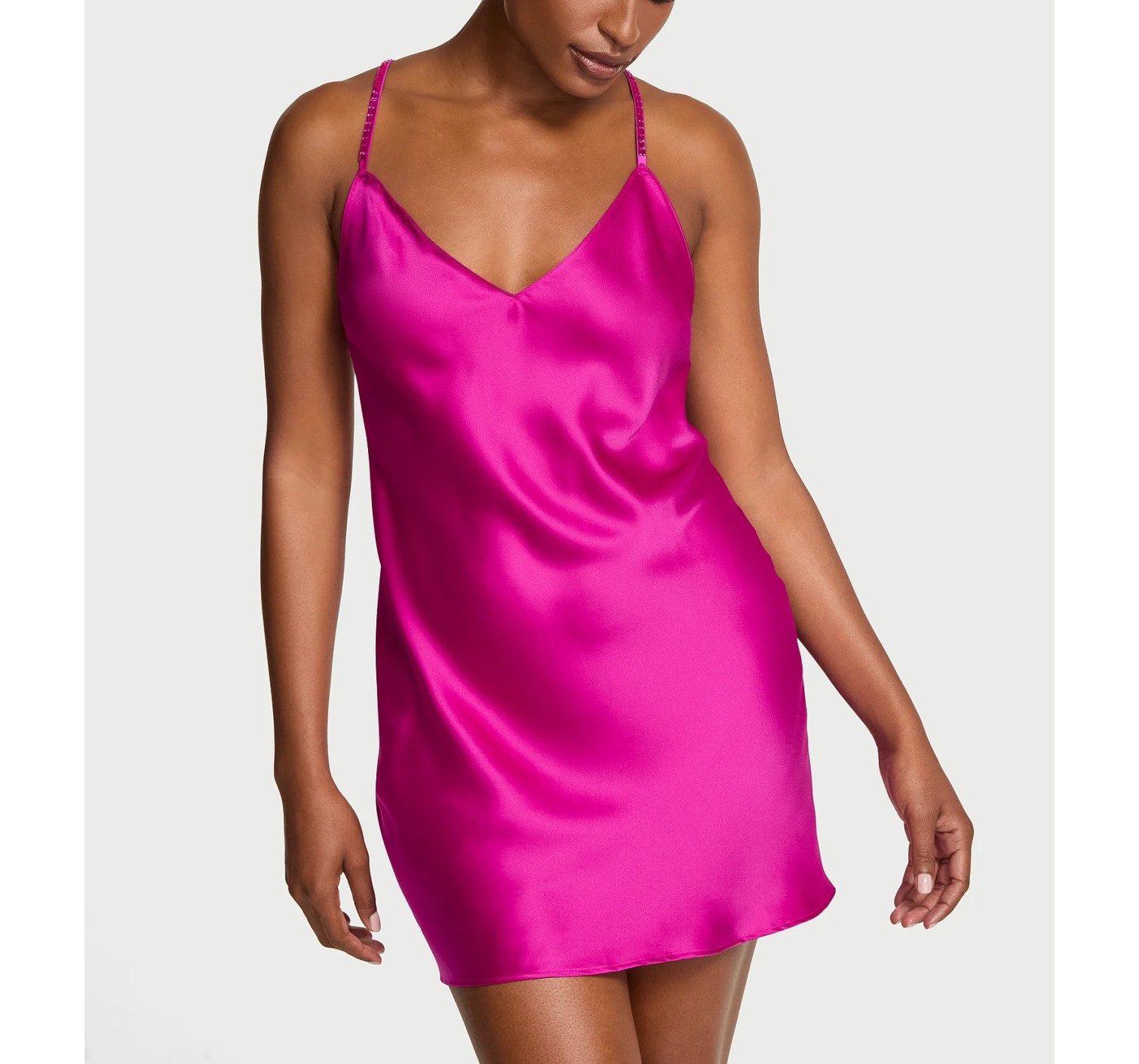 Пеньюар Crystal Bow Satin Mini Slip Berry licious