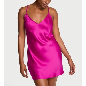 Пеньюар Crystal Bow Satin Mini Slip Berry licious