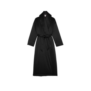 Халат + Маска для сна Dream Satin Duvet Robe & Eye Mask Set Black
